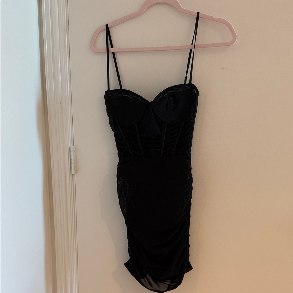 Oh Polly Black Strapless Dress